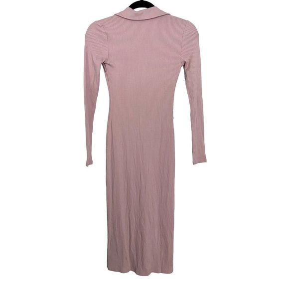 Wilfred Pink Audrey Ribbed Collared Button Up Maxi Dress NWT XS - Picture 2 of 10